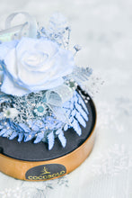 將圖片載入圖庫檢視器 夏日冰藍玫瑰花球│Summer Blue Rose With Glass Dome