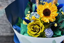 將圖片載入圖庫檢視器 爵士藍拾光花束|Jazz Blue Golden Moments Preserved Flowers Bouquet