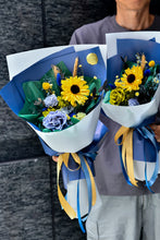 將圖片載入圖庫檢視器 爵士藍拾光花束｜Jazz Blue Golden Moments Preserved Flowers Bouquet
