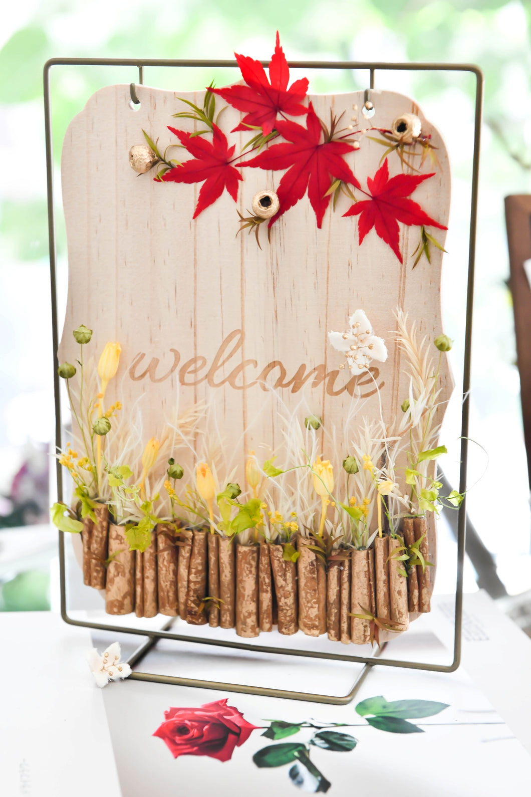紅葉金秋 迎賓板 │Autumn Vibes Floral Welcome Board